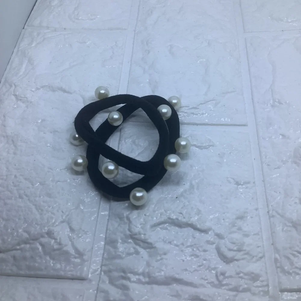 2pcs Pearl Hair Ties Black Hair Accessories‎ for Women’s Girls